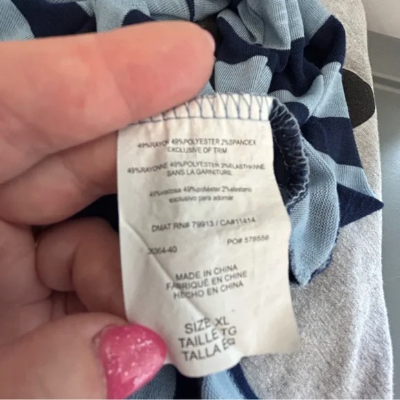 Motherhood Oh Baby blue gray striped long sleeve light sweater maternity Sz XL - Picture 6 of 9